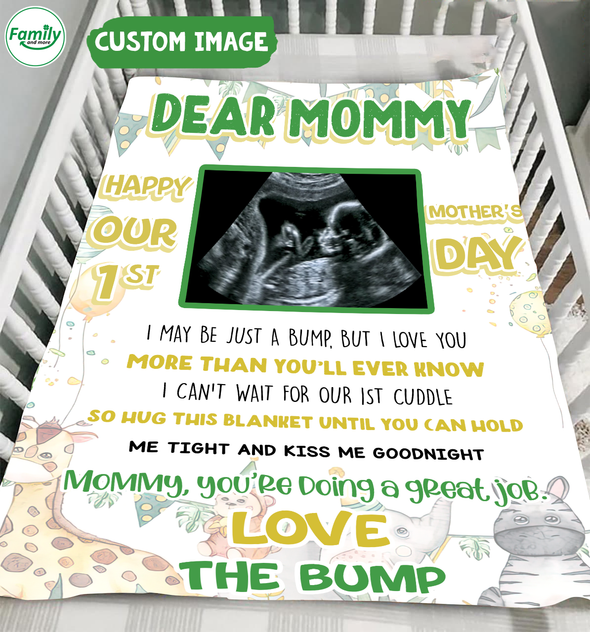 Personalized Gift For Future Mommy I Can't Wait For Our 1st Cuddle Blanket - MC - TT1804227 1