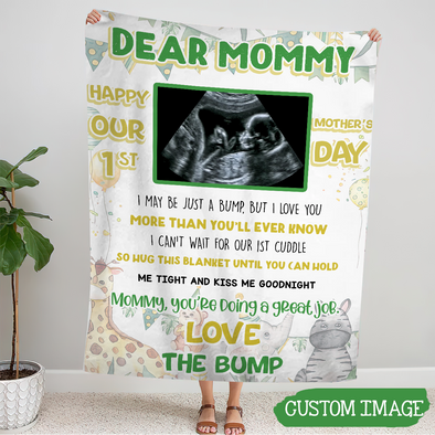 Personalized Gift For Future Mommy I Can't Wait For Our 1st Cuddle Blanket - MC - TT1804227 1