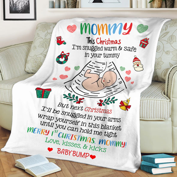 Gift For Future Mommy Next Christmas I'll Be Snuggled In Your Arms Blanket - MC - TT2311214 2