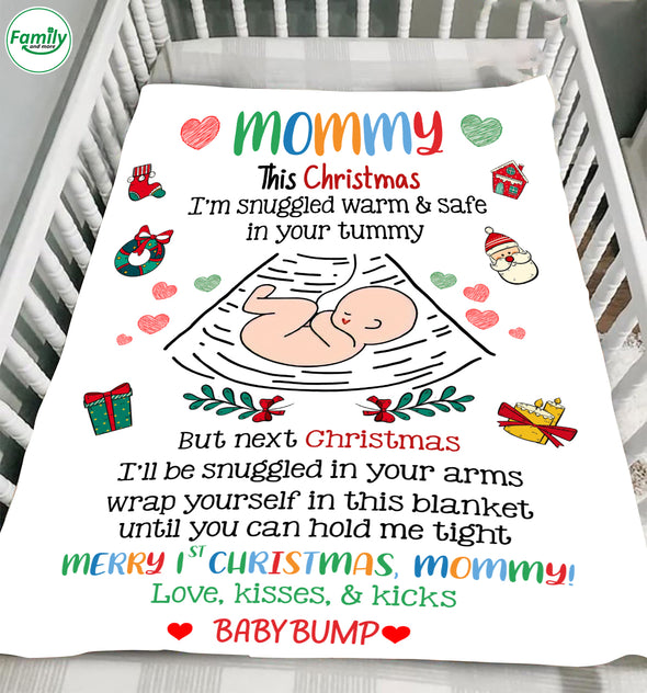 Gift For Future Mommy Next Christmas I'll Be Snuggled In Your Arms Blanket - MC - TT2311214 2