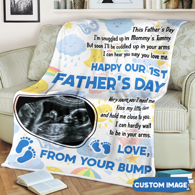 Personalized Gift For Future Daddy I Can't Hardly Wait To Be In Your Arms Blanket - MC - TT0605226