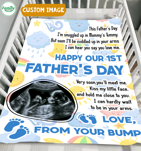 Personalized Gift For Future Daddy I Can't Hardly Wait To Be In Your Arms Blanket - MC - TT0605226