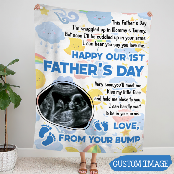 Personalized Gift For Future Daddy I Can't Hardly Wait To Be In Your Arms Blanket - MC - TT0605226