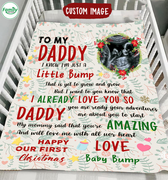Personalized Gift For Future Daddy Happy Our First Christmas Blanket - MC - TT1711217 1