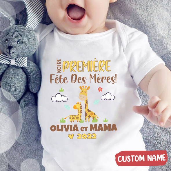 Notre Première Fête Deg Mères Baby Onesie - AD - 2502