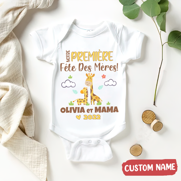 Notre Première Fête Deg Mères Baby Onesie - AD - 2502