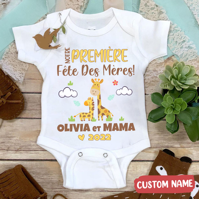 Notre Première Fête Deg Mères Baby Onesie - AD - 2502