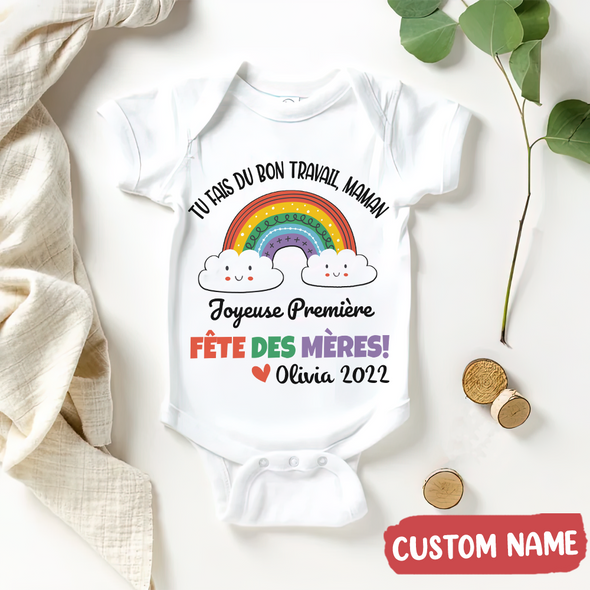 Gift For Mommy Tu Fais Du Bon Travail Maman Baby Onesie - AD - 0904
