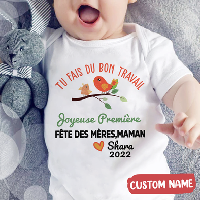 Gift For Mommy Tu Fais Du Bon Travail Maman Baby Onesie - AD - 0604