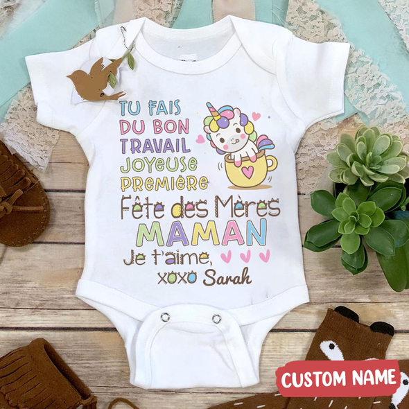 Tu Fais Du Bon Traivail Maman Baby Onesie - AD - TT2204 2
