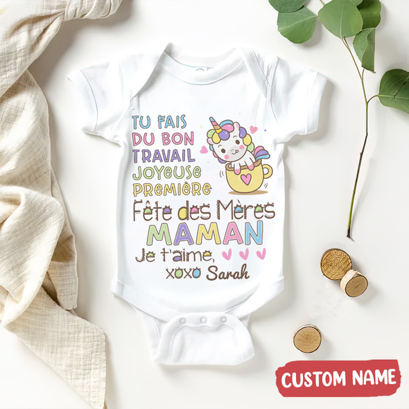 Tu Fais Du Bon Traivail Maman Baby Onesie - AD - TT2204 2