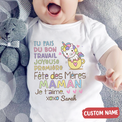 Tu Fais Du Bon Traivail Maman Baby Onesie - AD - TT2204 2