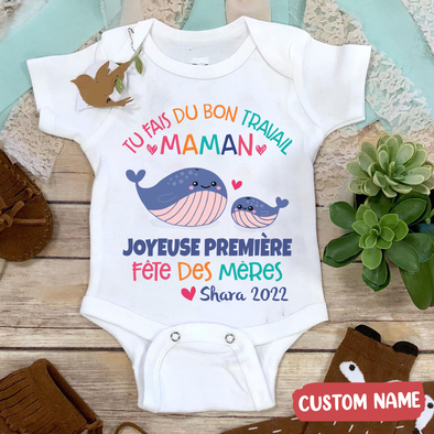 Tu Fais Du Bon Traivail Maman Baby Onesie - JD - TT040422 2