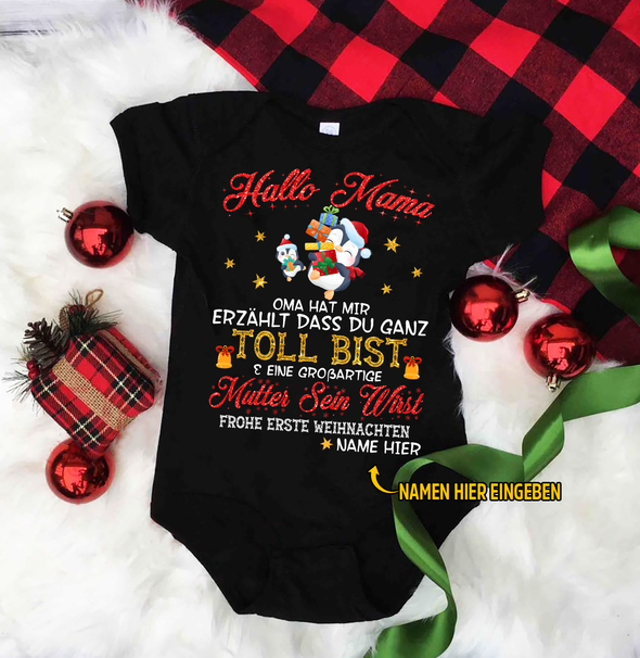 Personalisiert Hallo MaMa Oma Hat Mir Erzählt Dass Du Ganz Toll Bist Baby Onesie - NT -HB0811215-2