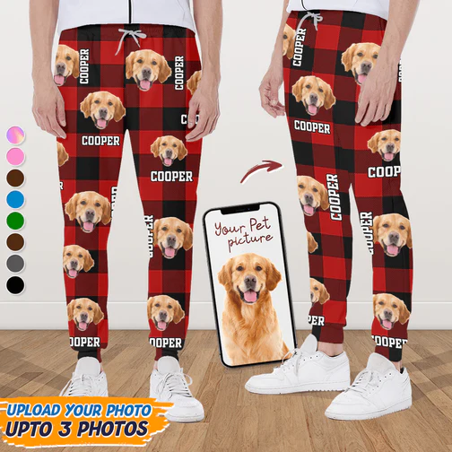Custom Photo Name Dog Cat Men And Women's Sweatpants Christmas Gift_NT22112022