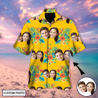 Custom Hawaiian Shirt With Couple's Face - PP - LT1903226