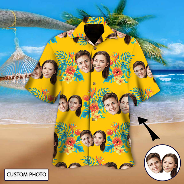 Custom Hawaiian Shirt With Couple's Face - PP - LT1903226