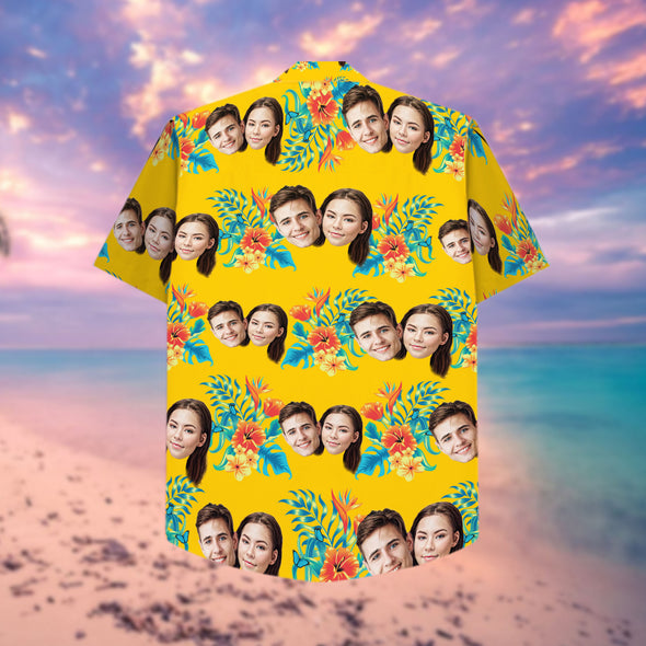 Custom Hawaiian Shirt With Couple's Face - PP - LT1903226