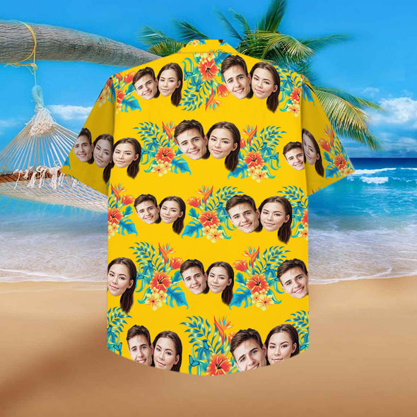 Custom Hawaiian Shirt With Couple's Face - PP - LT1903226