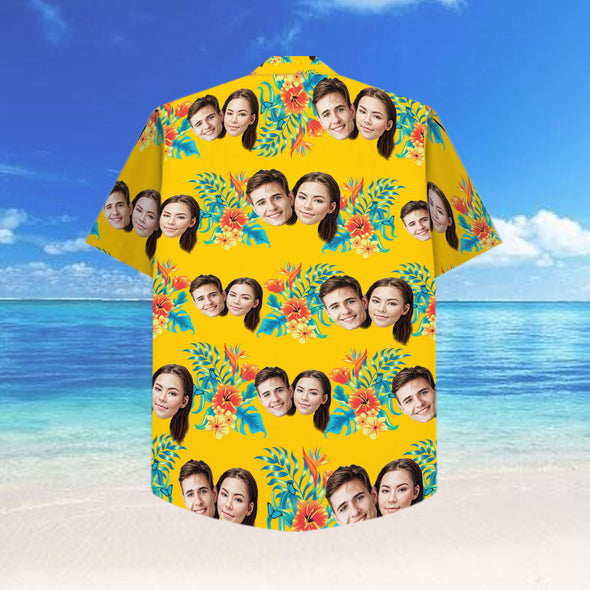 Custom Hawaiian Shirt With Couple's Face - PP - LT1903226