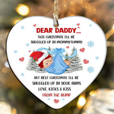 Gift For Future Daddy Next Christmas I'll Be Snuggled Up In Your Arms Ornament - MC - TT0912217 1