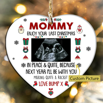 Personalized Gift For Future Mommy Next Year I'll Be With You Making Quite A Racket Ornament - MC - TT0111215 1