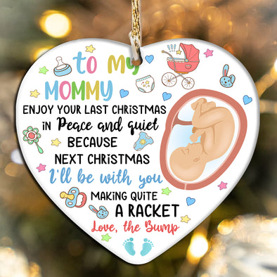 Gift For Future Mommy Next Christmas I'll Be With You Making Quite A Racket Ornament - PP - TT0111216 1