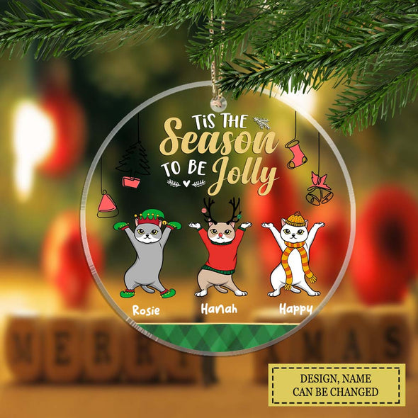 Personalized Gift For Cat Lovers, Tis The Jolly Season Christmas Ornament LHT-LTT231122