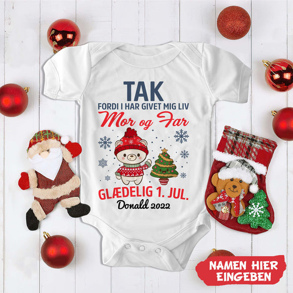 Tilpas Mor og Far Tak Fordi I Har Givet Mig Liv Baby Onesie - NT -HB09112223