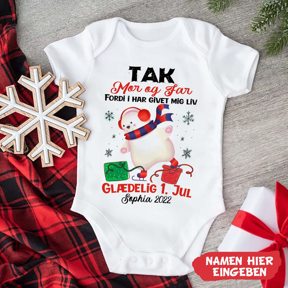 Tilpas Mor og Far Tak Fordi I Har Givet Mig Liv Baby Onesie - NT -HB09112231