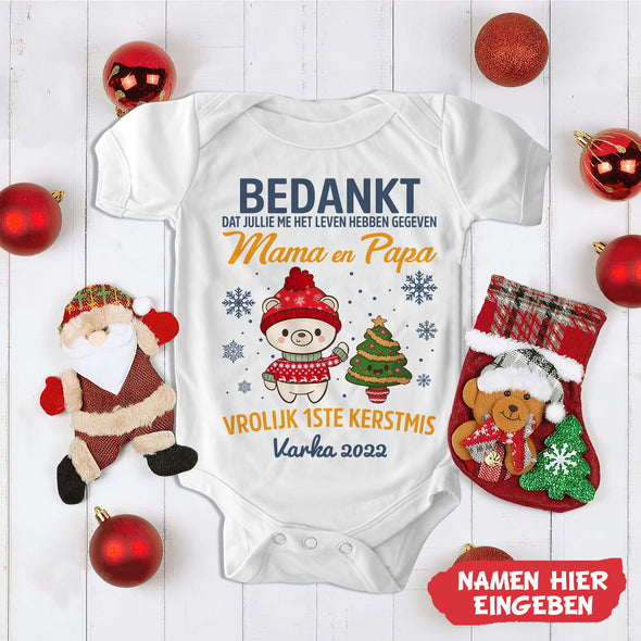 Mama en PaPa Bedankt Dat Jullie Me Het Leven Hebben Gegeven Baby Onesie - NT-HB09112237