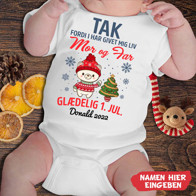 Tilpas Mor og Far Tak Fordi I Har Givet Mig Liv Baby Onesie - NT -HB09112223
