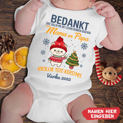 Mama en PaPa Bedankt Dat Jullie Me Het Leven Hebben Gegeven Baby Onesie - NT-HB09112237