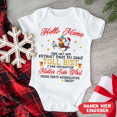 Personalisiert Hallo MaMa Oma Hat Mir Erzählt Dass Du Ganz Toll Bist Baby Onesie - NT -HB0811215
