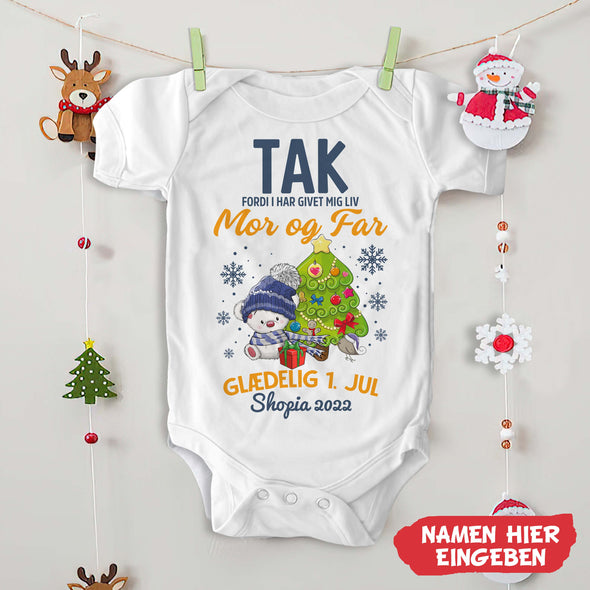 Tilpas Mor og Far Tak Fordi I Har Givet Mig Liv Baby Onesie - NT -HB09112227