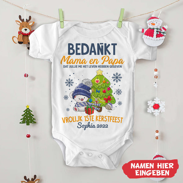 Gepersonaliseerd Bedankt Mama en Papa Dat Jullie Me Het Leven Hebben Gegeven Baby Onesie - NT -HB09112229