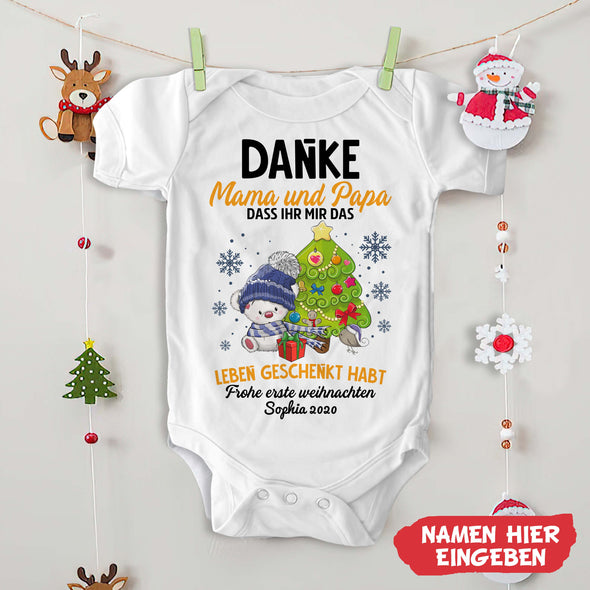 Personalisiert Danke  Mama und Papa Das ihr Mir Das Leben Geschnkt Habt Baby Onesie - NT -HB09112225