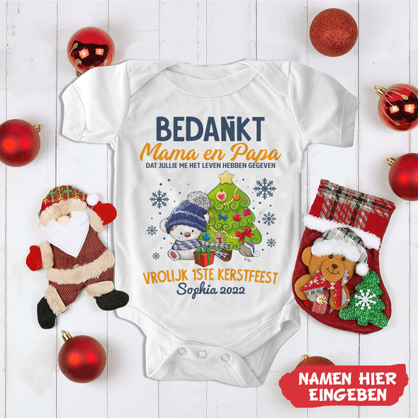 Gepersonaliseerd Bedankt Mama en Papa Dat Jullie Me Het Leven Hebben Gegeven Baby Onesie - NT -HB09112229
