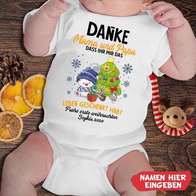 Personalisiert Danke  Mama und Papa Das ihr Mir Das Leben Geschnkt Habt Baby Onesie - NT -HB09112225