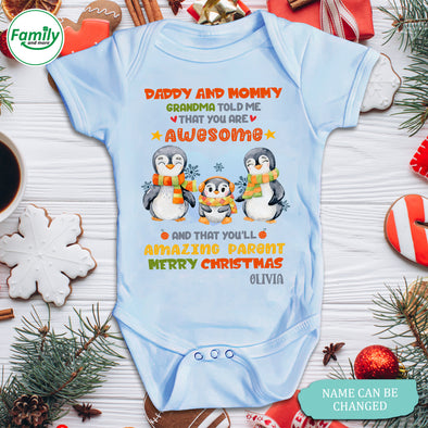 Personalized Gift For Daddy And Mommy You Are Awesome Baby Onesie - NT-HB1310224