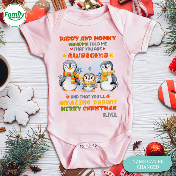 Personalized Gift For Daddy And Mommy You Are Awesome Baby Onesie - NT-HB1310224