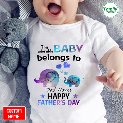 Baby belongs to Happy Father's Day-nt Baby Onesie