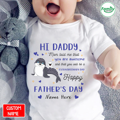 Hi Daddy Happy Father's Day-nt Baby Onesie