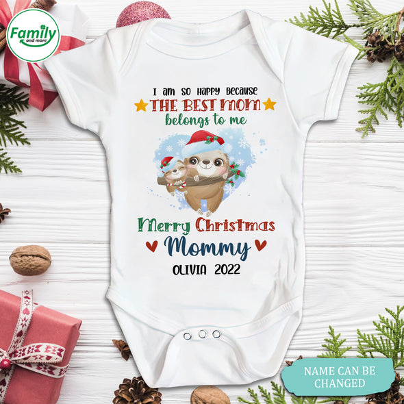 Personalized Gift For Mommy The Best Mom Belongs To Me Baby Onesie - NT - HB1110223