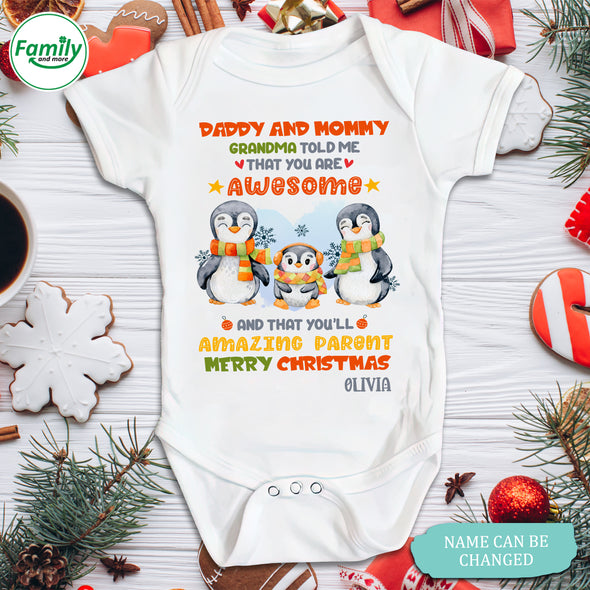 Personalized Gift For Daddy And Mommy You Are Awesome Baby Onesie - NT-HB1310224