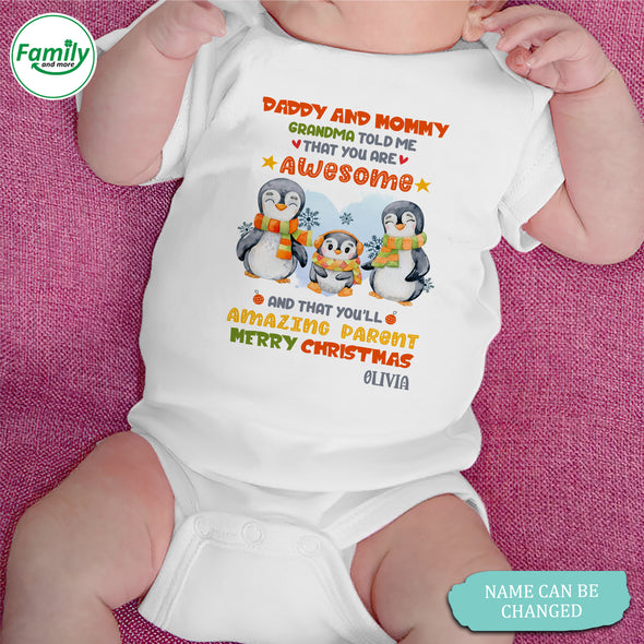 Personalized Gift For Daddy And Mommy You Are Awesome Baby Onesie - NT-HB1310224