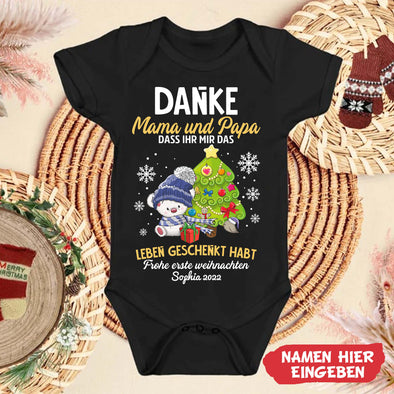 Personalisiert Danke  Mama und Papa Das ihr Mir Das Leben Geschnkt Habt Baby Onesie - NT -HB09112225-2