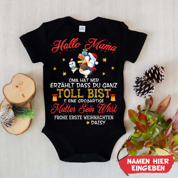 Personalisiert Hallo MaMa Oma Hat Mir Erzählt Dass Du Ganz Toll Bist Baby Onesie - NT -HB0811215-2