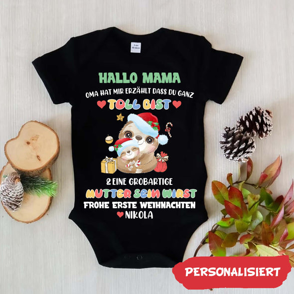 Personalisiert Hallo MaMa Oma Hat Mir Erzählt Dass Du Ganz Toll Bist Baby Onesie Baby Onesie_NT_HB1211221