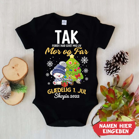 Tilpas Mor og Far Tak Fordi I Har Givet Mig Liv Baby Onesie - NT -HB09112227-2